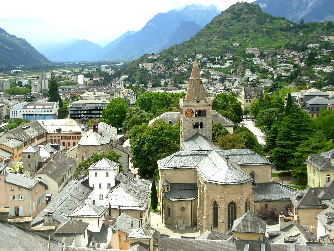 Ville de Sion dans le Canton du Valais en Suisse